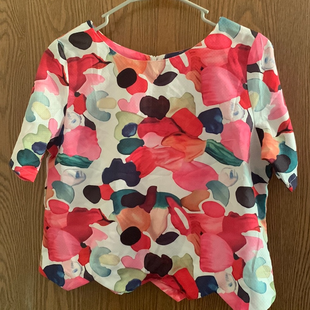 Abstract Print Crop Top